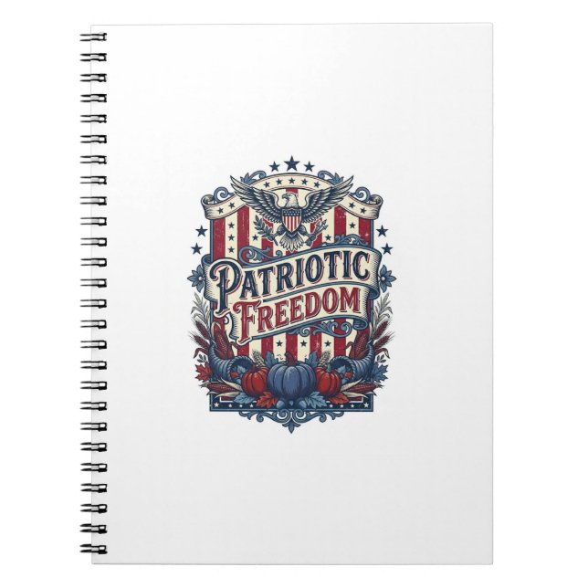 Cuaderno Camiseta gráfica vectorial de cosecha otoñal patri (Frente)