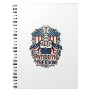 Cuaderno Camiseta gráfica vectorial de enfermera patriótica