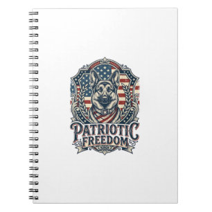 Cuaderno Camiseta gráfica vectorial de pastor alemán patrió