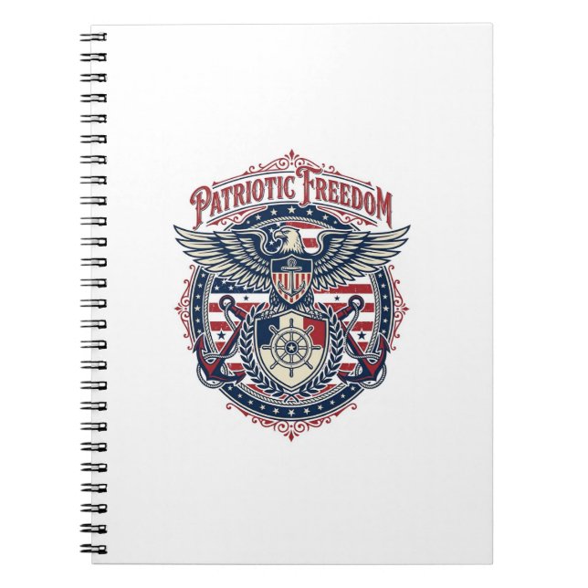 Cuaderno Camiseta gráfica vectorial prep de la costa patrió (Frente)