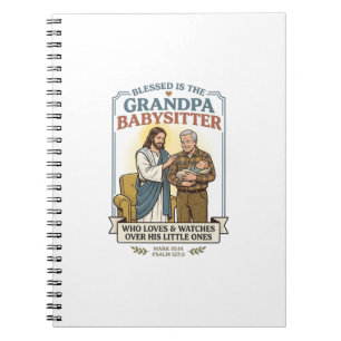 Cuaderno Camiseta Humor Abuelos de Jesús Cuidando Bebés Fe 