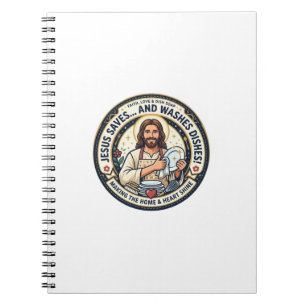 Cuaderno Camiseta Humor Tareas de Lavandería Jesús Gráfica