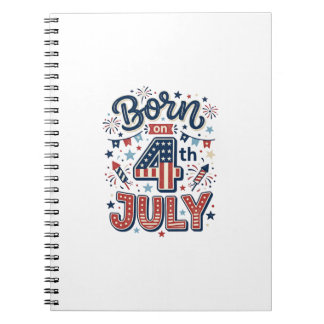Cuaderno Camiseta infantil patriótica Nacido el 4 de julio