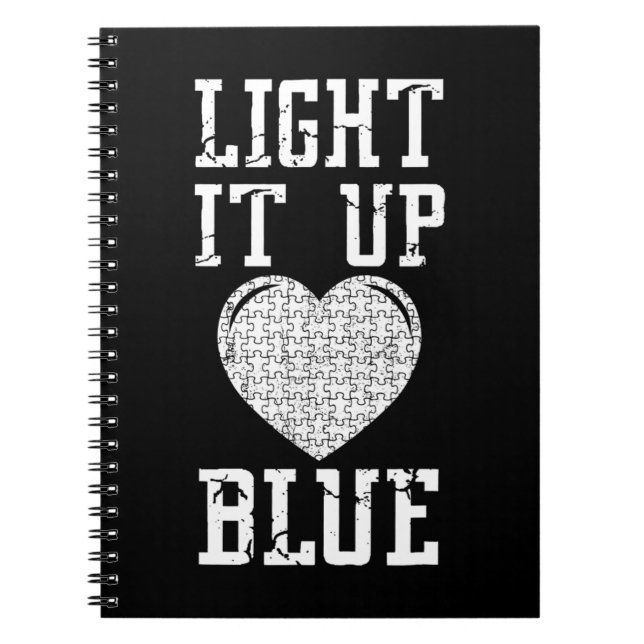 Cuaderno Camiseta Light It Up Blue Rompecabezas de Concienc (Frente)