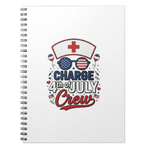Cuaderno Camiseta Médica Patriótica Tripulación de Enfermer