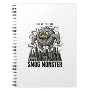 Cuaderno Camiseta Monstruo de Smog Grabado Vintage Alerta E