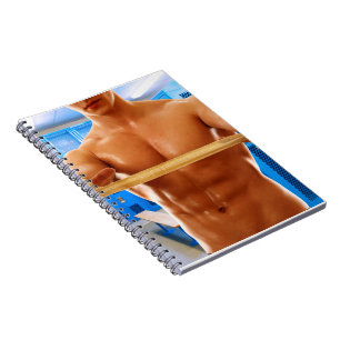 Cuaderno camiseta muscular de hombre sin camisa 6-pack gimn
