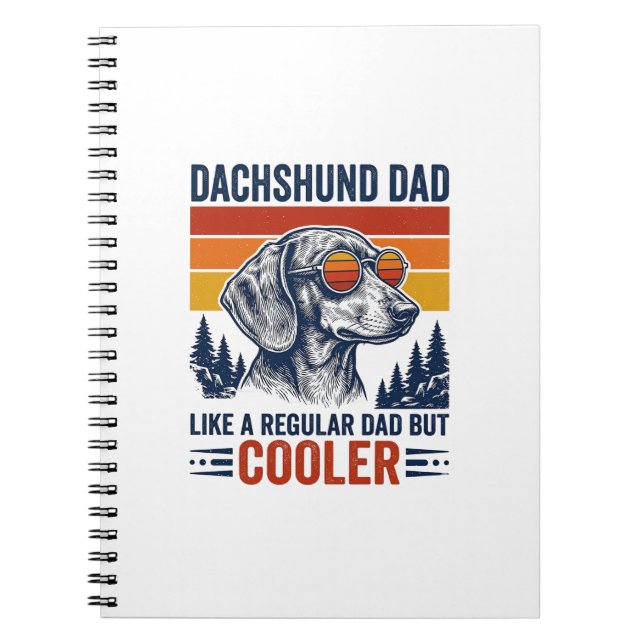 Cuaderno Camiseta Papá Dachshund Como un Papá Normal Pero M (Frente)