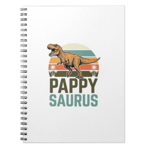 Cuaderno Camiseta Pappysaurus Dinosaurio Divertido Atardece