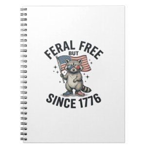 Cuaderno Camiseta Patriótica de Mapache Feral Pero Libre De