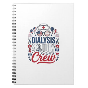 Cuaderno Camiseta Patriótica Enfermera Crew Diálisis 4 de J