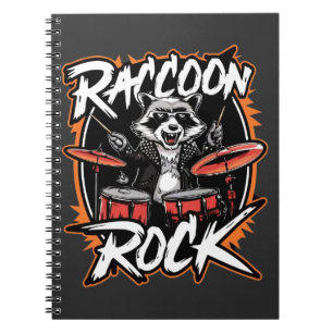 Cuaderno Camiseta Raccoon Rock - Funny Raccoon Cowboy Desig