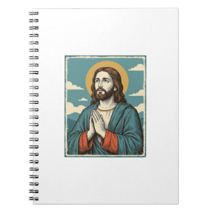 Cuaderno Camiseta religiosa vintage de Salvador rezando Dis