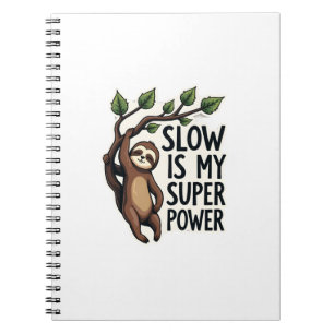 Cuaderno Camiseta Retro de Cita de Perezoso Divertida Vida