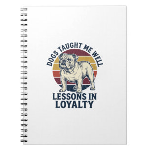 Cuaderno Camiseta Sabiduría de Perro Bulldog Vintage Lecció