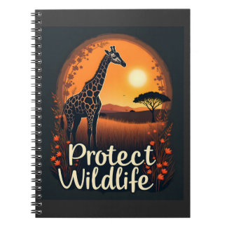 Cuaderno Camiseta sin mangas de jirafa de la sabana