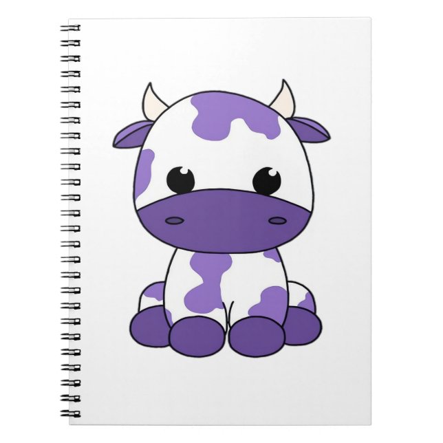 Cuaderno Camiseta sobredimensionada de vaca morada_1 (Frente)