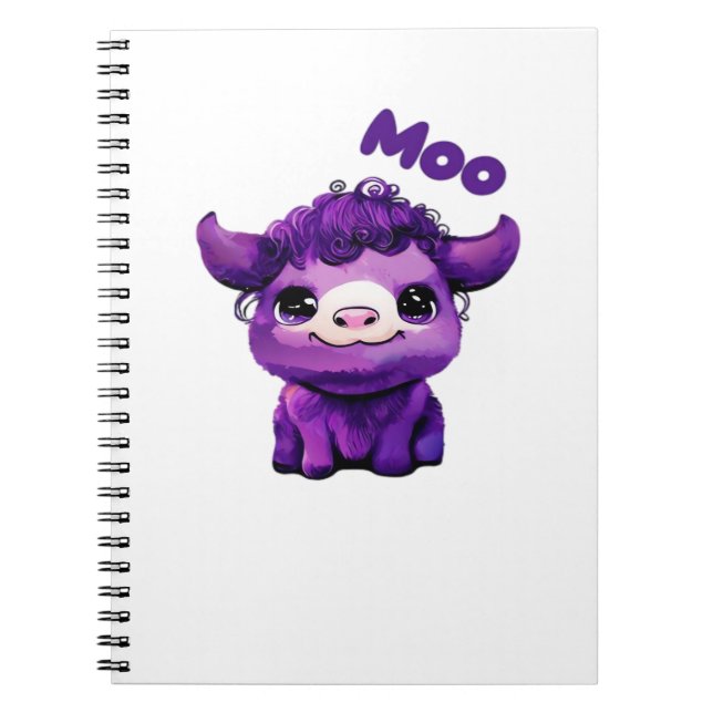 Cuaderno Camiseta sobredimensionada de vaca púrpura (Frente)