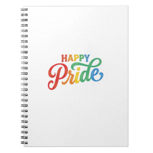 Cuaderno Camiseta tipográfica vintage arcoíris del orgullo