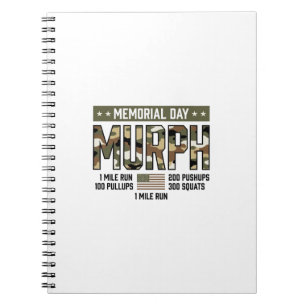 Cuaderno Camiseta vector vintage de entrenamiento Murph del