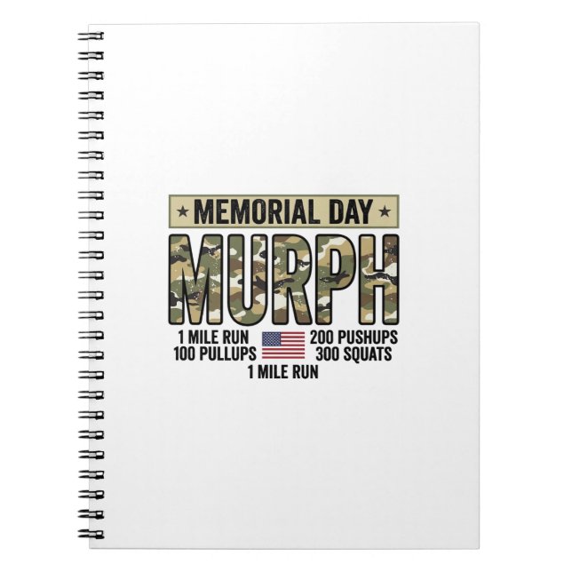Cuaderno Camiseta vectorial vintage de entrenamiento Murph  (Frente)