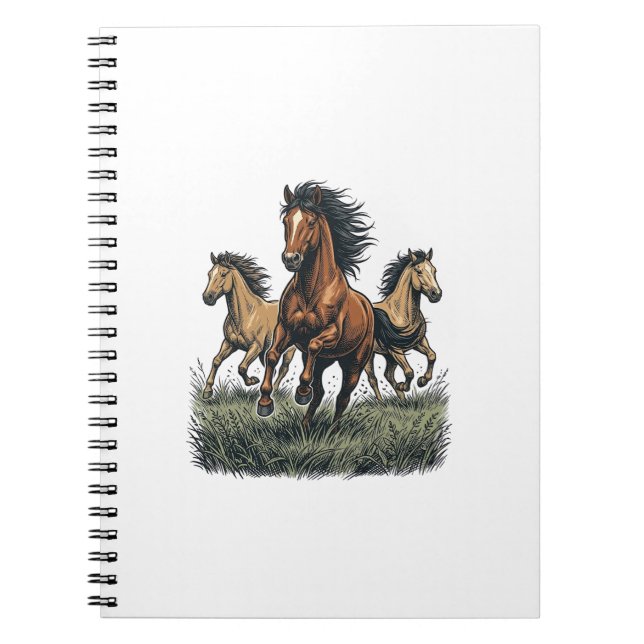 Cuaderno Camiseta Vectorial Western de Caballos Salvajes Co (Frente)