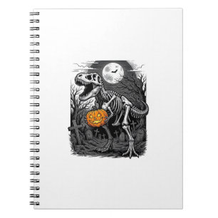 Cuaderno Camiseta Vintage de Calabaza de Esqueleto de Dinos