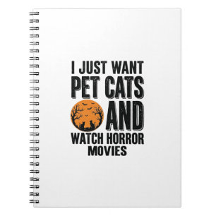 Cuaderno Camiseta vintage de Halloween de terror de gatos d