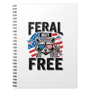 Cuaderno Camiseta Vintage de Mapache Patriótico Feral Pero
