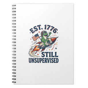 Cuaderno Camiseta Vintage Frog Rocket Est 1776 Sin Supervis