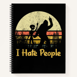 Cuaderno camisetas divertidas para mujeres odio a la gente