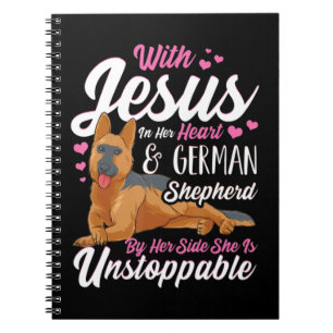 Cuaderno Camisetas Pastores Alemanes Para Mujeres Con Jesús