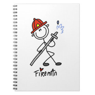 Cuaderno Camisetas y regalos básicos de bomberos con figura