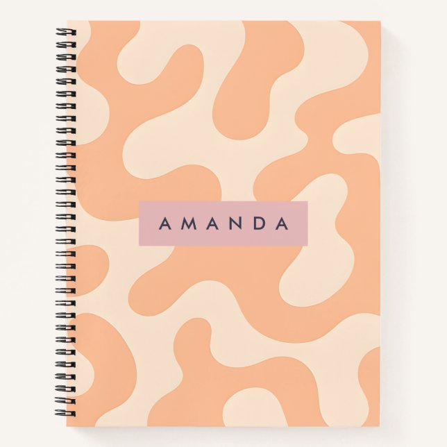 Cuaderno Camo Abstracto Pastel de Durazno Suave Personaliza (Anverso)