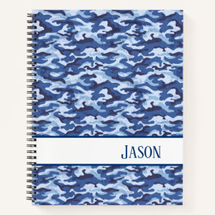 Cuaderno Camo azul portátil-militar