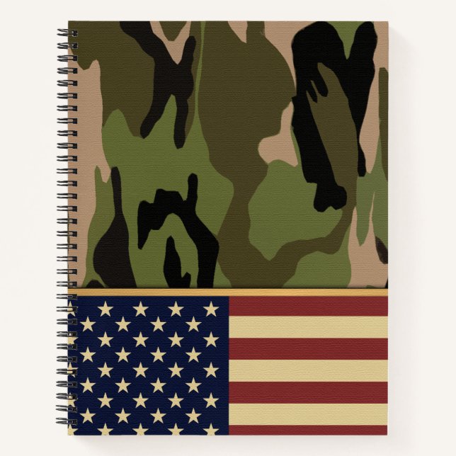 Cuaderno Camo de bandera estadounidense (Anverso)