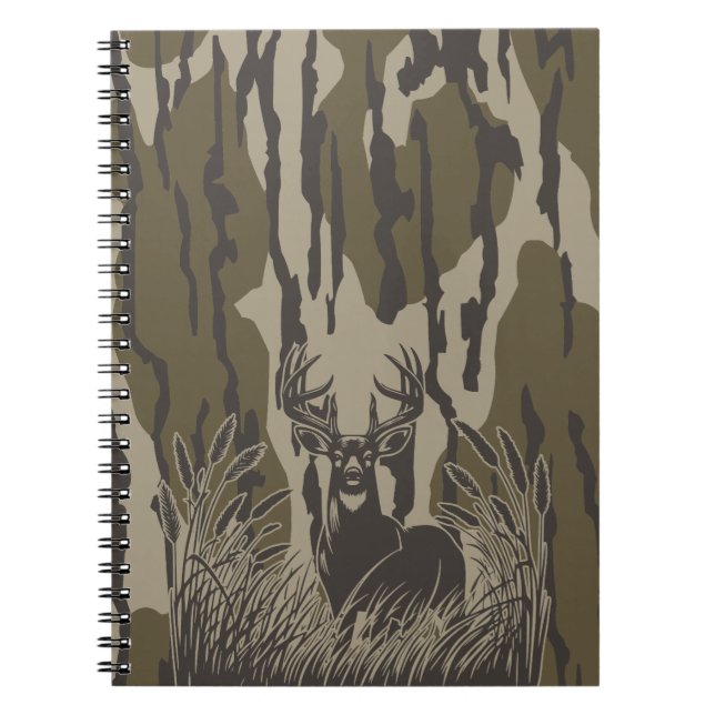 Cuaderno Camo de caza de cebada de camo blanco (Frente)