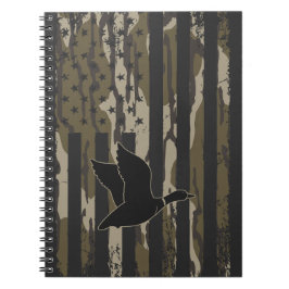 Cuaderno Camo de escuela antigua, pato, caza bandera estado