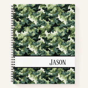 Cuaderno Camo verde para equipos portátiles y militares