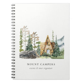 Cuaderno Campamento de montaña Rustic Pine Woods Watercolor