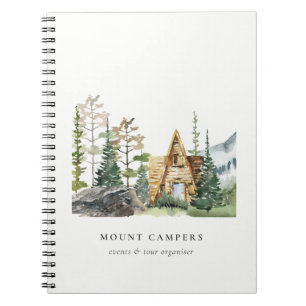 Cuaderno Campamento de montaña Rustic Pine Woods Watercolor