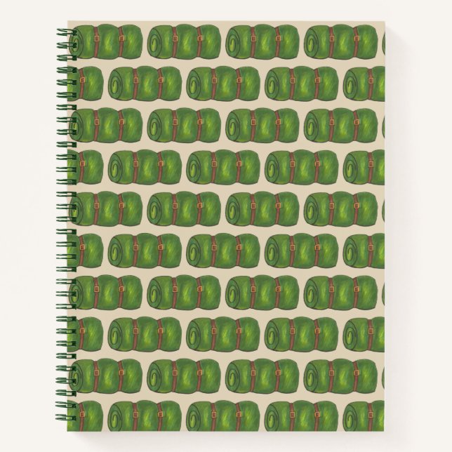 Cuaderno Campamento de verano Bolsa de dormir Camping Verde (Anverso)