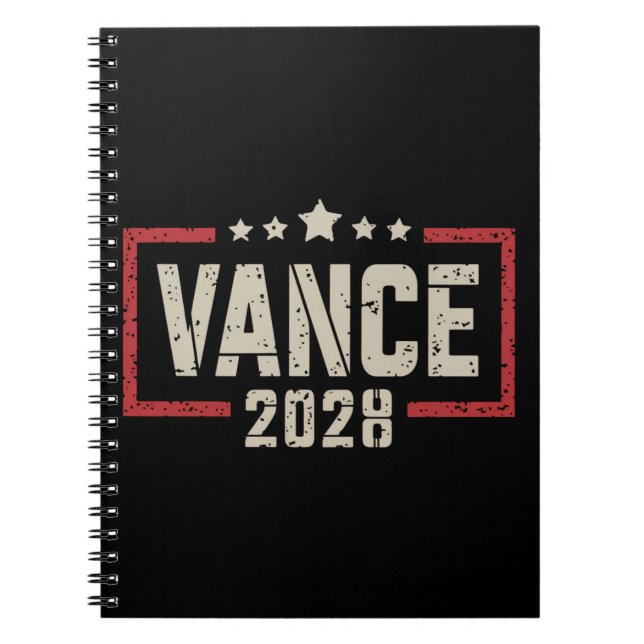 Cuaderno Campaña electoral de Vance 2028 presidente bandera (Frente)