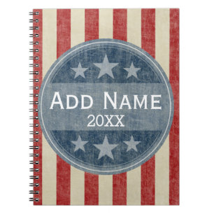 Cuaderno Campaña política - estrellas y rayas antiguas