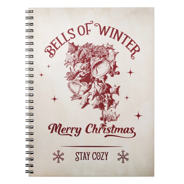 Cuaderno Campanas de Navidad Vintage de Invierno (Frente)