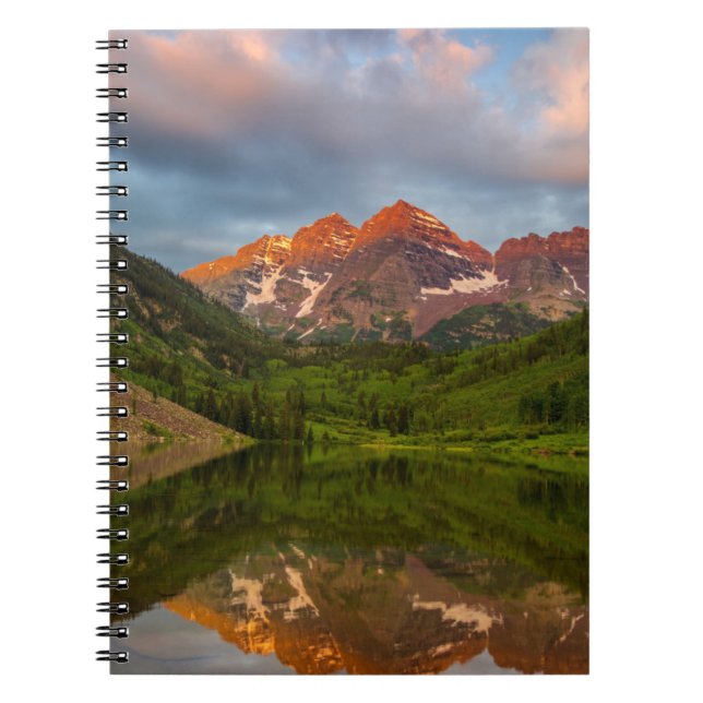 Cuaderno Campanas granates se reflejan en el lago Maroon tr (Frente)