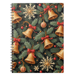 Cuaderno Campanas Navideñas, Patrón Decorativo de Navidad,