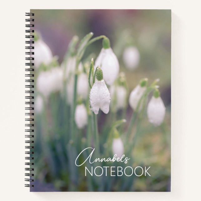Cuaderno Campanillas de Invierno Nombre Personalizado  (Anverso)