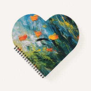 Cuaderno Campanillas – Pradera floral abstracta en movimien