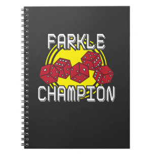 Cuaderno Campeón de Farkle - dado divertido que dice, jueg